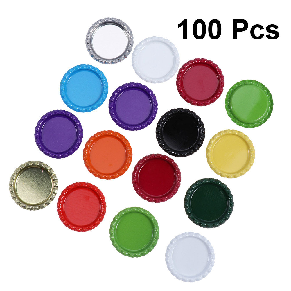 Craft Beer & Wine U- - 100Pcs Beer Caps Colorful Tinplate Flattened