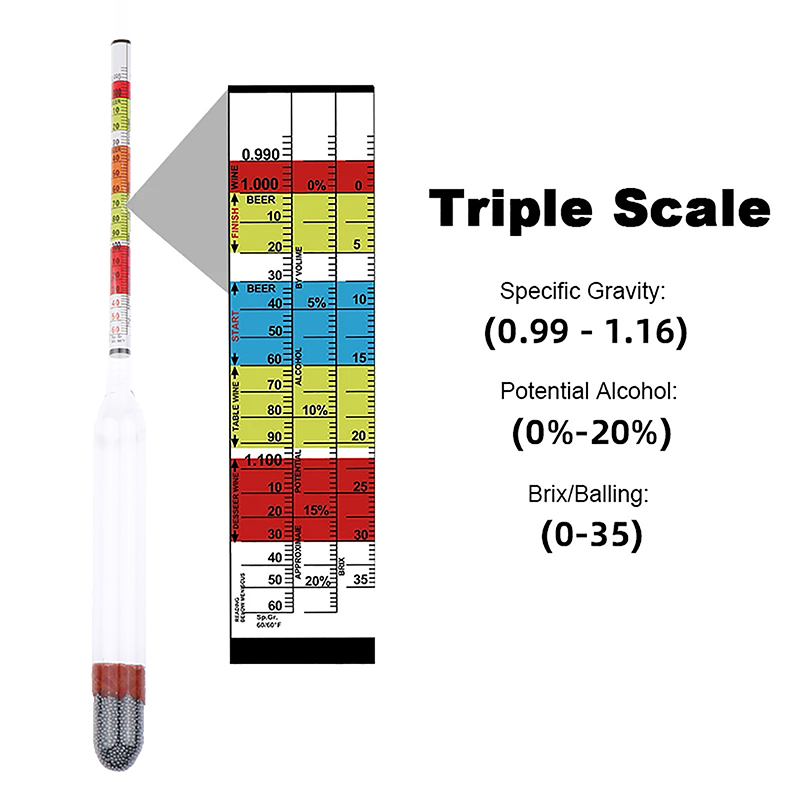 Triple Scale Hydrometer Self B - Wine Beer And Mead recension och pris