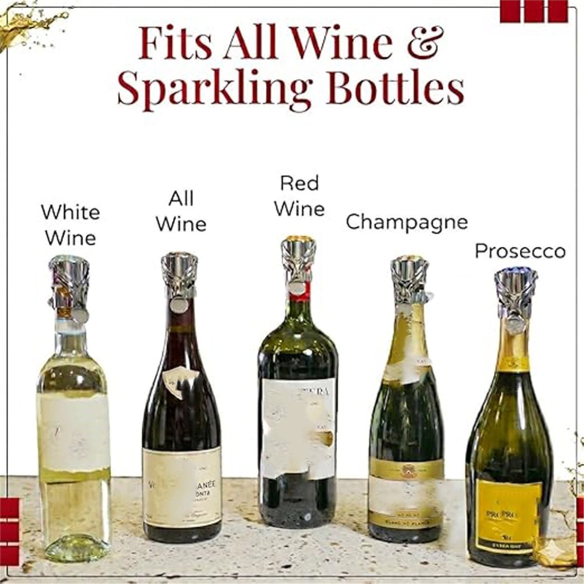(A02R] 2Pcs Wine Stopper & Cha - Wine & Beer Shop recension och pris
