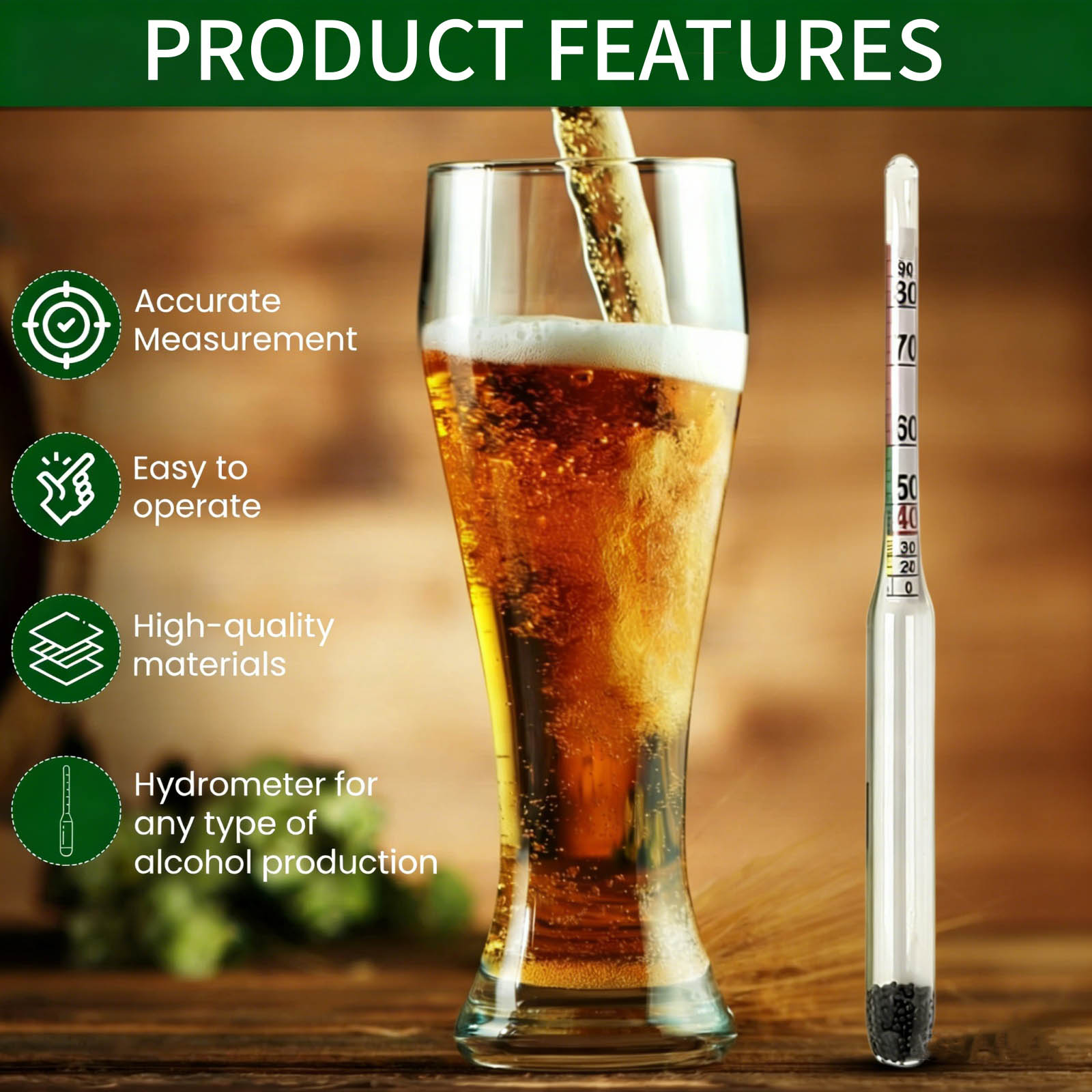 0-96% Glass Alcohol Hydrometer - Wine Beer And Mead recension och pris